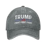 JUSBCHTU Trump 2024 Hat Fight Fight Fight Hat for Men Funny Baseball Cap Funny Gifts for Women Gray, Medium