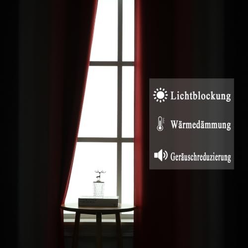 VEHEDE Farbverlauf Ombre Gardinen Wohnzimmer mit Ösen Thermovorhang Kälteschutz, Schallschutz Verdunkelung Blickdicht Vorhänge… – Ansicht 3