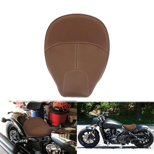 Selle Solo Moto Noir Marron - Siège Conducteur Indian Scout - 4