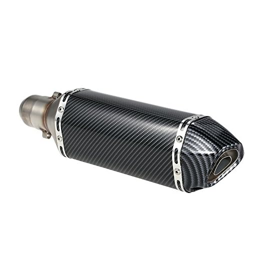 KKmoon Silenciador de Tubo de Escape 38-51mm Small Hexagon Cola Oblicua Style para Moto ATV Universal