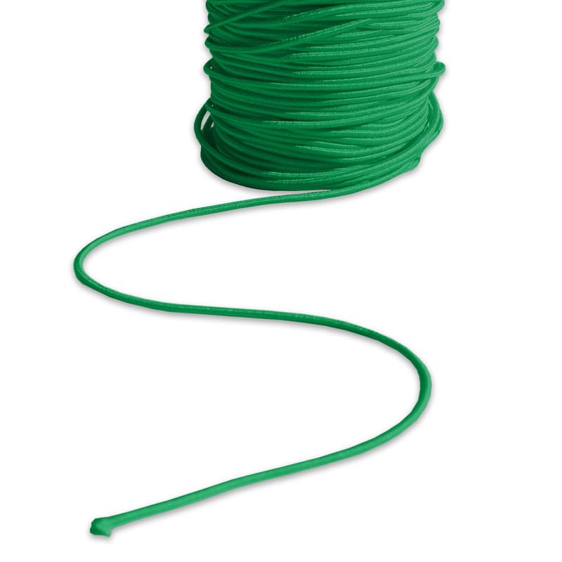 Emerald Green 3mm Elastic Cord Round Stretchy Thread Hat Elastic Cord Thin Elastic Beading String For Masks Hats Jewellery Crafts Hair Accessories Threading Tags (Emerald Green - 3mm - 10 Meters)
