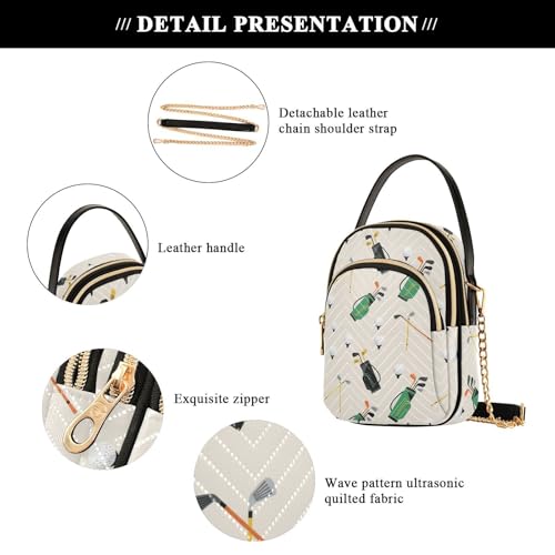 Image of MCHIVER Golf Crossbody Bag for Women Cell Phone Purse Wallet with Removable Chain Shoulder Handbag