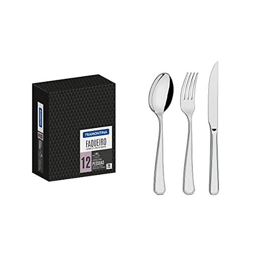 Faqueiro Tramontina Sonata em Aço Inox com Facas para Churrasco Forjada Acabamento Alto Brilho 72 Peças