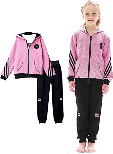 Poywuo Trainingsanzug Jogginganzug Kinder Mädchen 2tlg Sportanzug Sportswear-Jogginganzüge Mädchen Freizeitanzug Bekleidungsset Zweiteiler Outfit-Set Cover