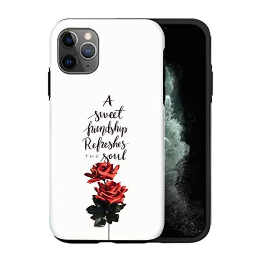 iPhone 11 PRO-fodral, vänskap citat DP005 fodral för iPhone 11 PRO skyddande telefonfodral, abstrakt rolig underbar [dubbelskikt, hård PC + silikon, dropptestad]