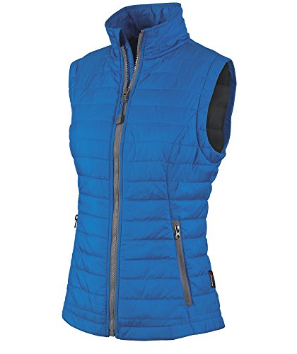 Charles River Apparel Women's Plus-Size Radius Quilted Vest, Cobalt/Grey, 3X-Large