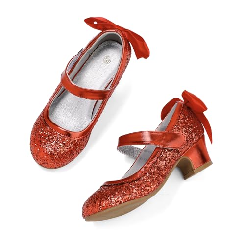Image of K KomForme Girls Dress Shoes Toddler Glitter Mary Jane Heels