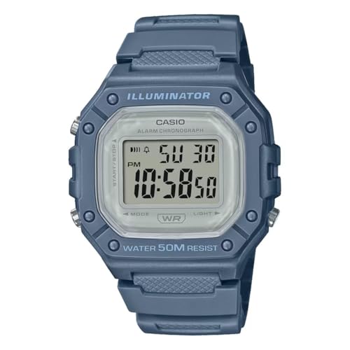Casio, Digital Watch W-96H-2AVDF Illuminator for Men Plastic Strap Blue