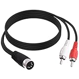 Plug and Play : ce câble adaptateur DIN vers RCA à 5 broches ne nécessite aucun pilote supplémentaire et peut être connecté directement pour l'utilisation. La conception de la rainure latérale est facile à remplacer et protège efficacement vos appareils. Remarque : ce produit ne peut transmettre que l'audio, et les lignes blanches et rouges représentent la transmission des signaux des canaux gauche et droit.