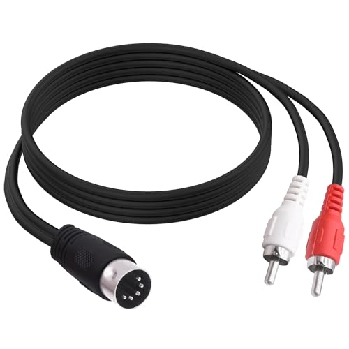 Cable de audio DIN de 5 pines a 2 RCA para eliminar ruidos al conectar el tocadiscos clásico 1