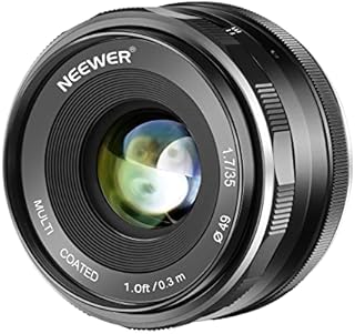 Neewer 35mm F1.7 Large Aperture APS-C Manual Focus Prime Fixed Lens, Compatible with Canon EF-M EOS-M Mount Mirrorless Cameras, Including Canon EOS M M2 M3 M5 M6 M10 M50 M100, M200 etc