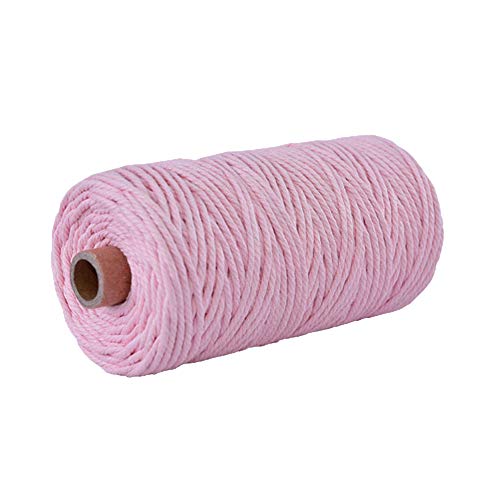 Natural Cotton Macrame Rope Light Pink Craft Supplies Braided Cotton Rope for Macrame Wall Hanging,Plant Hanger,Dream Catcher,Bags,Mat,Pillow DIY Craft Making 4mm/100 Meters