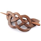 Evolatree Natural Hair Barrettes for Women and Men - Handmade Wood Barrette Hair Pin - Celtic Butterfly Knot - 4