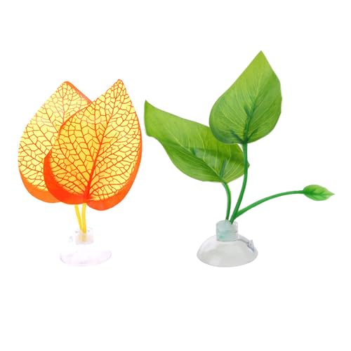 Greabuy 2PCS Betta Leaf Hammock BettaFish Leaf Bed Resting Pad Natural Environment Fish Spawning Grounds Fishtanks Accessories BettaFish Hammocks Fishtanks Accessories Decorations