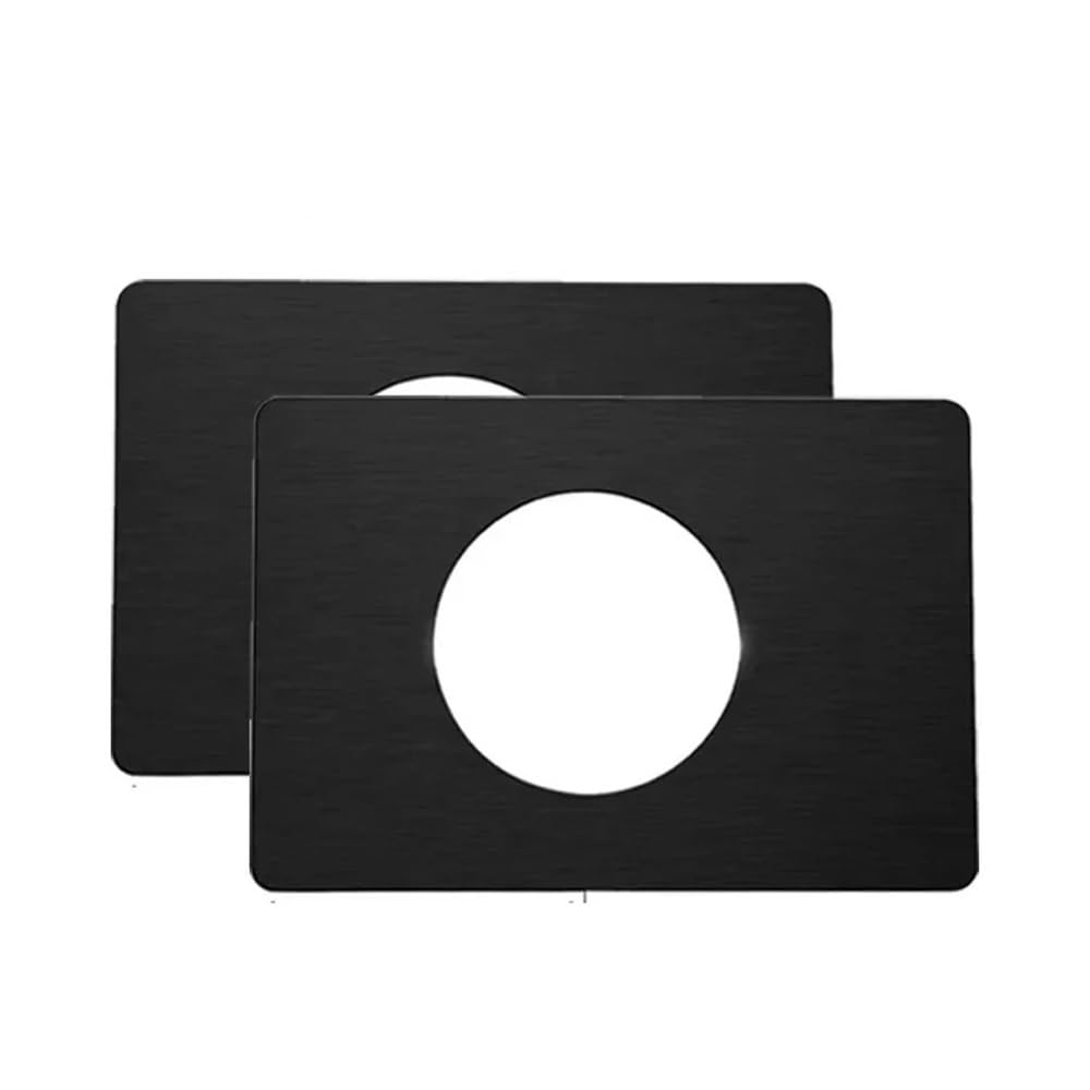 Gentryroo 2Pcs-Black Repair Doors Lock Plate Stainless Steel Fixed Hardware Reinforcement Installation