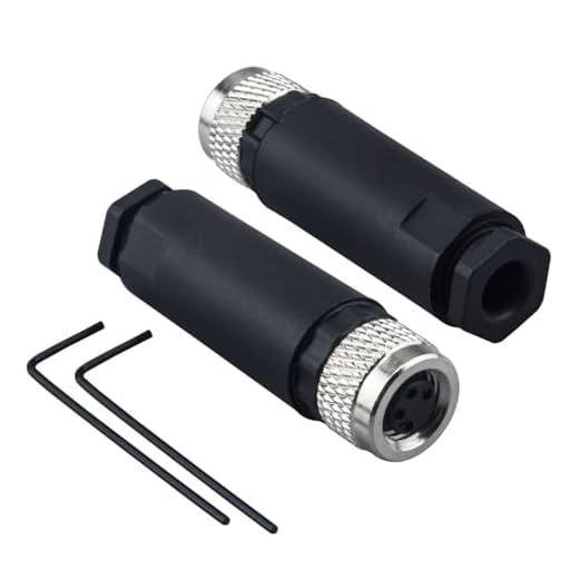Industrial Sensor Connector Plug,Lonlonty Field Assembly M8 Connector 4 Pin A Coding UTP IP67 Waterproof Aviation Connector Adapter (Female, 4 Pin - Straight)