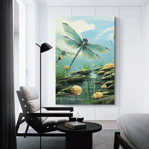 Impression sur toile de libellules avec finitions esthétiques durables - 3