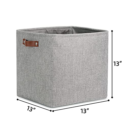 DULLEMELO Cube Basket for Storage and Organization, Collapsible Fabric Cube for Closet, Laundry, Nursery and Shelves - Decorative Empty Basket for Gifts (Gray) by DULLEMELO - Image 2