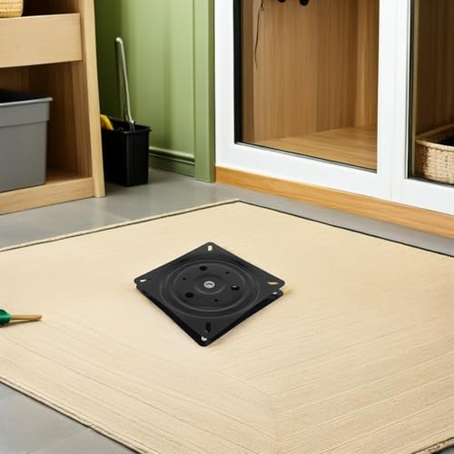 Plateau tournant acier noir 8 pouces au design industriel robuste - 8