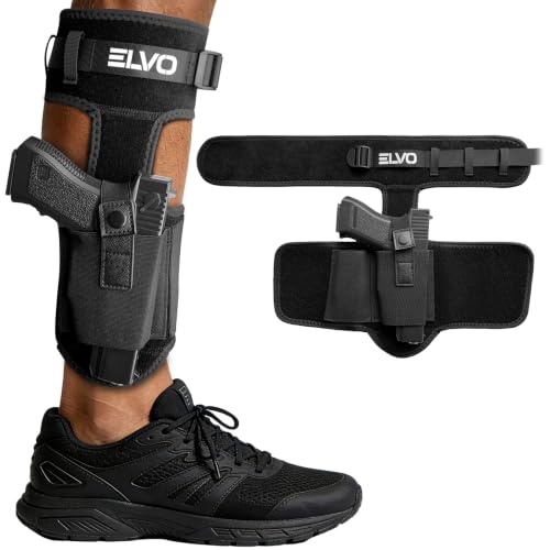ELVO Ankle Holster for Concealed Carry, Adjustable Leg Gun Holster for 9mm