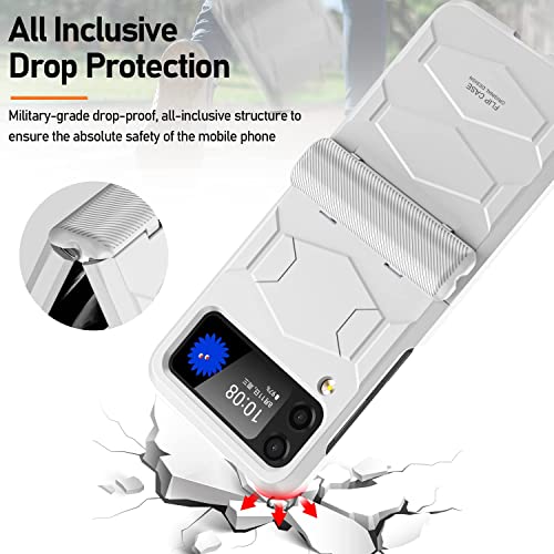 Goosebox Z Flip 3 5G Case Hinge,Samsung Flip 3 Case With Hinge Protection,Flip Z 3 Case Shockproof,Heavy Duty,Semi-Auto Hinge Protective Case Compatible With Galaxy Z Flip 3 5G (2021)(White) #TOP5