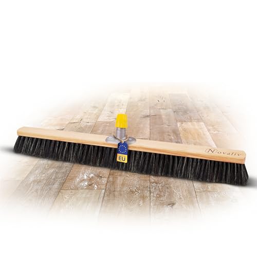 Novaliv Cepillo de crin de 80 cm, escoba sin mango, cerdas suaves I escoba para polvo fino