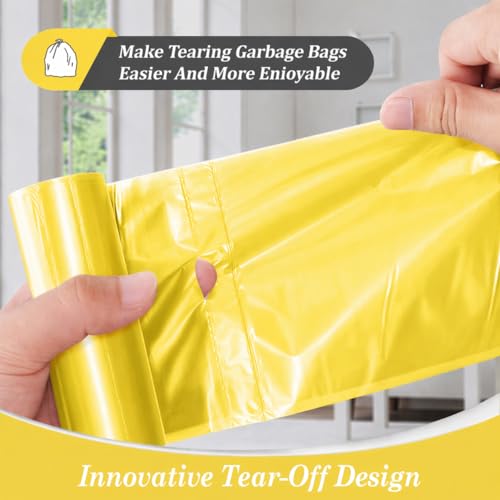 Image of Teivio Small Trash Bags 4 Gallon 160 Counts Garbage Bags, Bathroom Trash Can Bin Liners, Small Plastic Bags for home office kitchen, fit 12-15 Liter, 3,3.5,4.5 Gal, Yellow