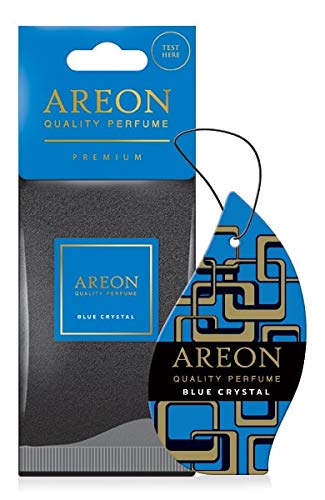Areon Premium Quality Perfume/Cologne Cardboard Car & Home Air Freshener, Blue Crystal (Pack of 12)