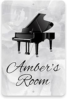 Personalized Grand Piano Metal Room Sign (4x6 Inches)