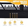 61 Key Keyboard Piano with Stand, Portable Electric Piano Keyboard Kit for Beginners with Stand, Microphone,Note Stickers, Music Rest, Digital Music Keyboard Built-In Speakers