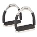 2PC Flex Stainless Steel English Saddle Stirrups with High Strength Iron Stirrups&Anti-Slip Rubber Pad,Safety Horse Riding Stirrup,Design for Knee&Ankle Pain Relief,Reduces Stress&Fatigue(4 3/4 Inch)