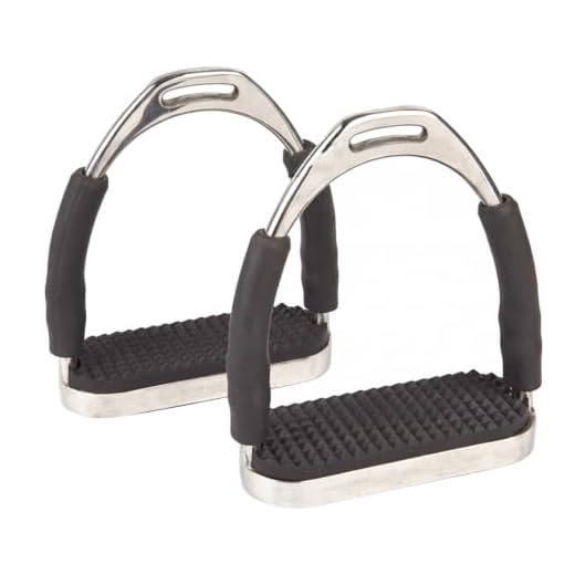 Equinez Tools Flex Stainless English Saddle Stirrups Iron Pads Knee Ankle Stress Pain Relief (4 3/4 Inch)