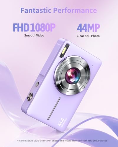 Image of Digital Camera, FHD 1080P Point and Shoot Camera for Kids Teens Starters