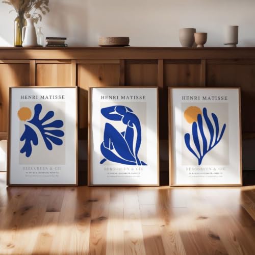 Tableaux muraux abstraits bleus pour habiller un grand mur de salon - 3