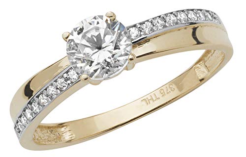 Bague femme solitaire fiançailles en or jaune 9k pour briller au quotidien et dire oui
