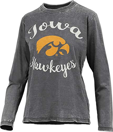 Chicka-D NCAA Iowa Hawkeyes Women's Pullover Sweatshirt - Burnout Fleece, Oatmeal, Large - View #2
