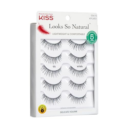 Kiss 59986 Look So Natural False Eyelashes Multipack 03, Cruelty Free, Vegan thumb #1