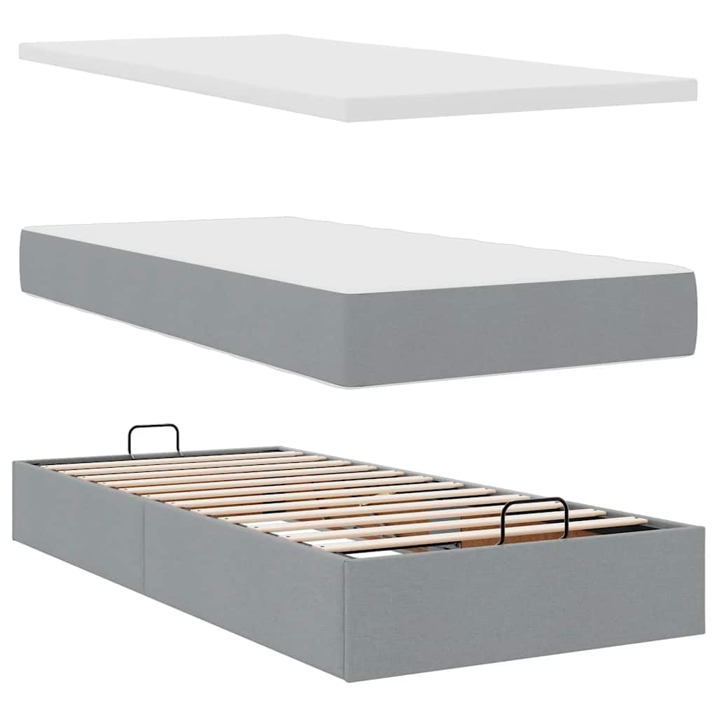 Generico Struttura Letto Pouf con Materassi 160x200 cm in Tessuto,Letti e telai per Letti,3311234