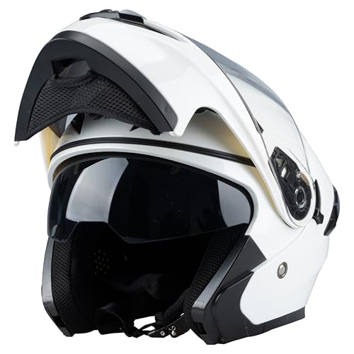 CYCKING Helmets Full Face for Men Women Adult Smoked Sunshield (White, XL) by CYCKING - Used condition - Image 3