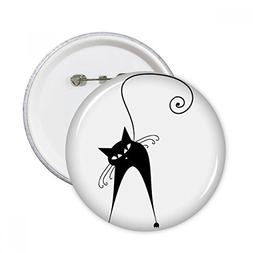 Pins badge chat noir Halloween XL : 5 décorations boutons multicolores