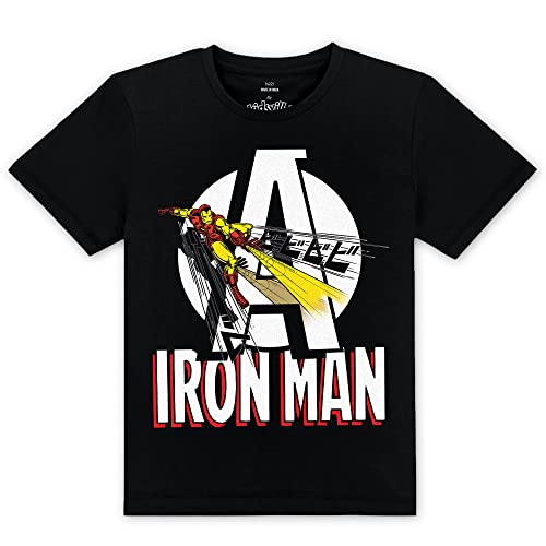 Image of Kidsville Marvel Comics Printed Regular Fit Black Cotton Boy's T-Shirt