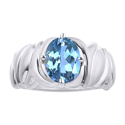 Bague solitaire topaze bleue en argent sterling cadeau d'anniversaire idéal