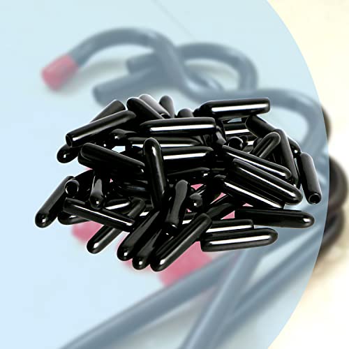 Image of Rubber Round End Cap Cover 0.08 Inch (2mm) Screw Thread Protectors PVC Flexible Tubing Pipe Protective Bolt Screw Thread Protector Safety Cover | for Pipe Post Tubing Rod Cover 50 Pcs (Black)