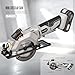 Inequalit Cordless Mini Circular Saw, 4-1/2 Inch 3400 RPM Circular Saw with Laser Guide, Rip Guides, 2 Blades (24T Wood + 60T Metal), Max Cutting Depth 1-11/16