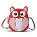 Museourstyty - Borsa a tracolla per bambini, in similpelle, motivo gufo Rosso