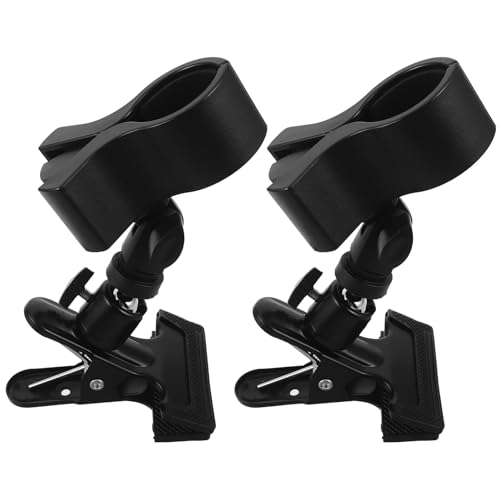 HIAKDOFT Support Mains pour Sèche-Cheveux 360° Pivotant Pince Grosse Taille et Base Stable – Lot de 2 Supports Polyvalents pour Comptoir, Fixation Bureau Antidérapante, Usage Domicile et