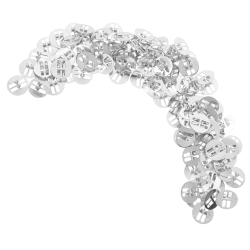 Mobestech Supports de Mèches en Métal pour Bougies, Base Ronde Fixe en Fer, Lot de 120 Pièces, Dispositif de Centrage pour Fabrication DIY, Accessoires Bricolage pour Mèches de Bougie