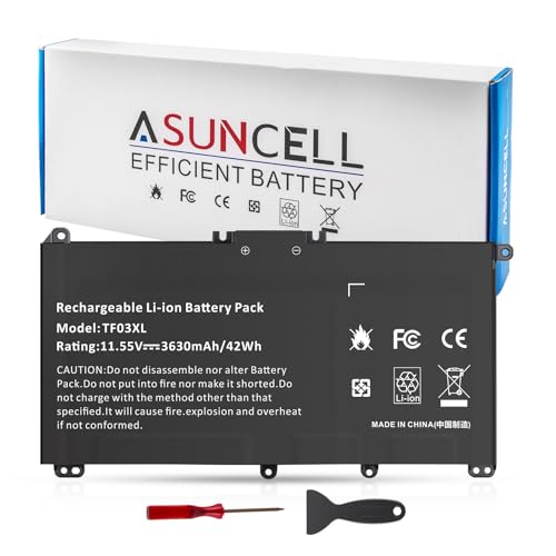 ASUNCELL 42Wh TF03XL 920070-855 920046-421 Battery for HP Pavilion X360 15-CC 15-CD 15-cc154cl 15-cc060wm 15-cc152od 15-cc055od 15-cd040wm 17-AR007CA 17-AR050WM 920070-855, 11.55V