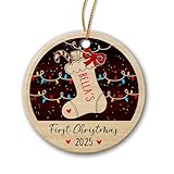 baby stocking stuffers Ideas de regalo perfectas: Este colgante navideño es ideal como regalo para Navidad, fiestas, cumpleaños y más. Puedes regalárselo a tu familia, amigos, colegas, compañeros de trabajo, jefes, profesores, etc. El adorno con cuerda se cuelga fácilmente en tu árbol de Navidad, paredes, ventanas, coches, puertas, chimeneas, etc.