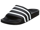 adidas Originals Men's Adilette Slide Sandals, Black/White/Black, 13